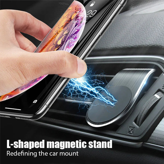 Magnetic Car Phone Holder – Air Vent Clip Mount for iPhone, Samsung, Xiaomi, LG – Car Mobile & GPS Stand