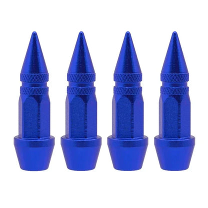 Bullet Style Tire Valve Caps Set of Four Universal Fit for Car Motorcycle and Bicycle