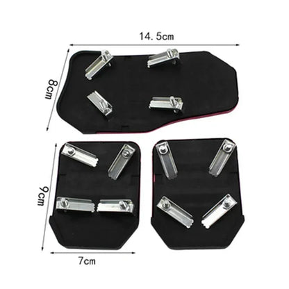 Aluminum Car Pedal Cover Set for Automatic Transmission in Red Blue or Silver