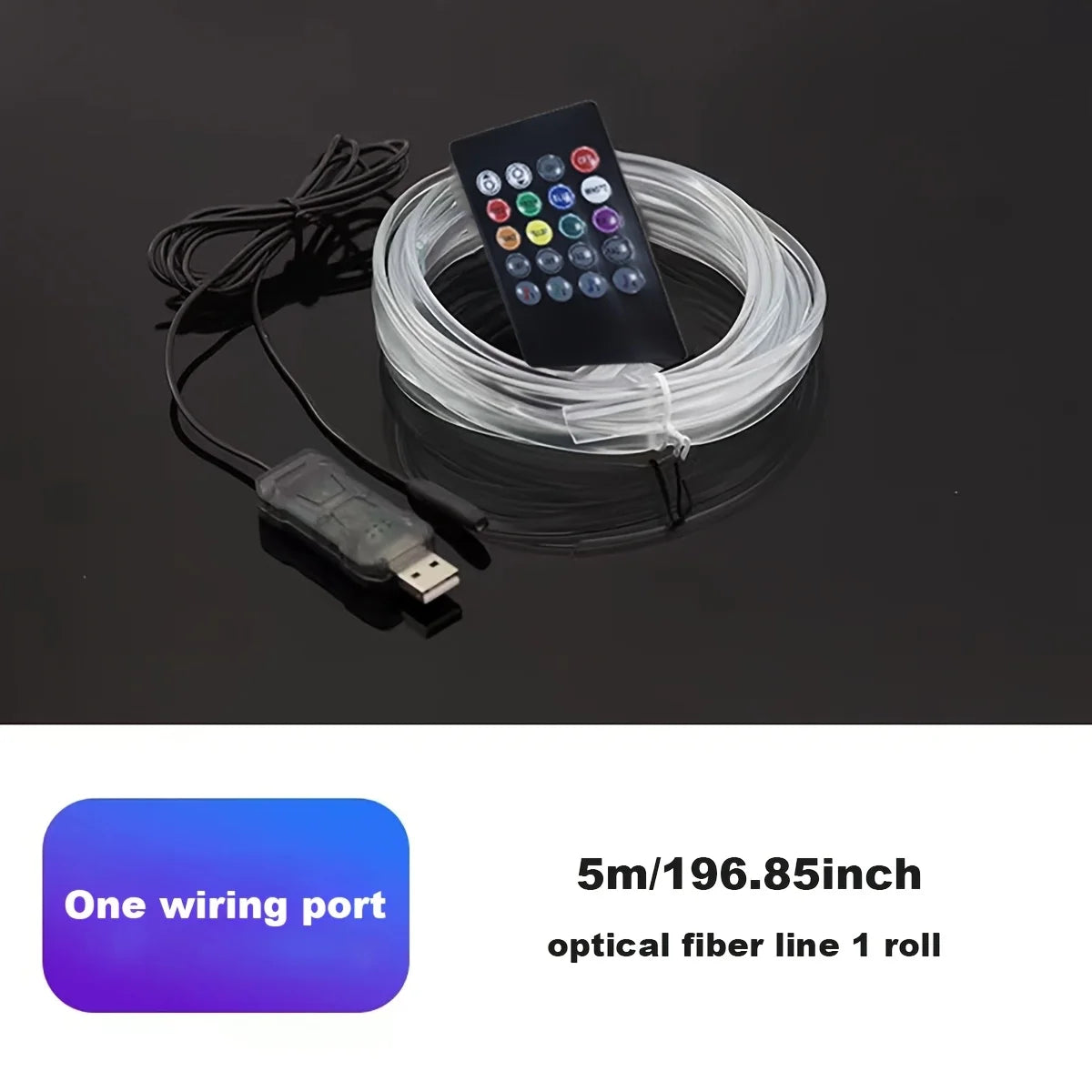 LED RGB Fiber Optic Interior Light Strip with Remote