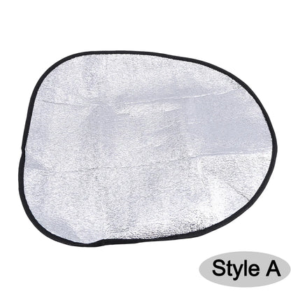 Double Thick Foldable Car Steering Wheel Sun Shade – Anti-UV Silver Cover