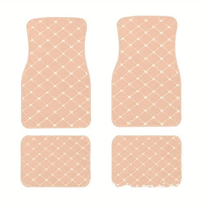 4PCS Universal PU Leather Car Floor Mats – Waterproof Front & Rear Foot Pad Protector Set