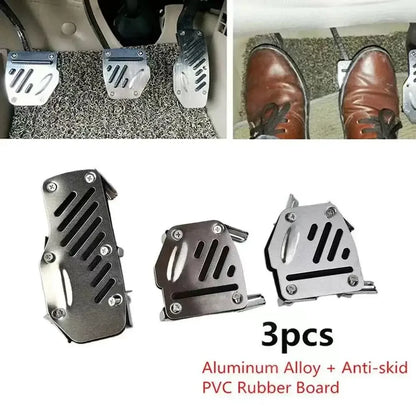 Universal Aluminum Pedal Cover Set for Manual Cars