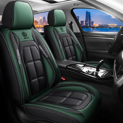 Universal Full Leather Car Seat Cover for Driver and Passenger Seats All Season Comfort
