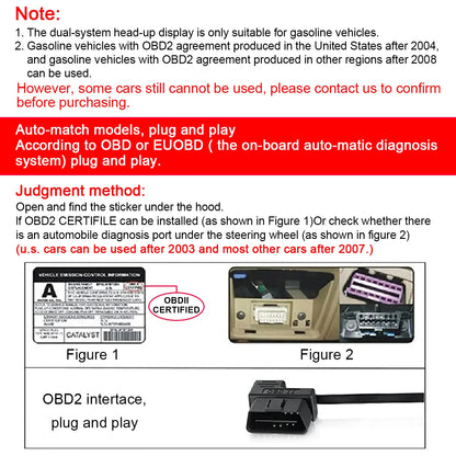 OBD + GPS P24 Car Head-Up Display (HUD) – Digital Speedometer with On-Board Computer