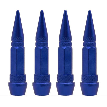 Bullet Style Tire Valve Caps Set of Four Universal Fit for Car Motorcycle and Bicycle
