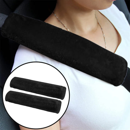2PCS Soft Faux Sheepskin Car Seat Belt Covers – Shoulder Pads for All Cars